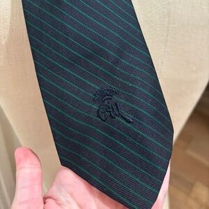Vintage Countess Mars silk navy and green strip men’s tie